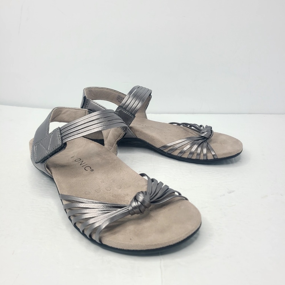 Vionic Talulah Sandals Women's 9 Hook & Loop Metallic Adjustable Comfort Strappy